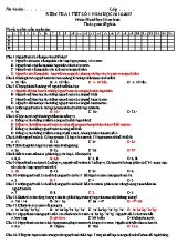 Kiểm tra 1 tiết số 1 năm học 2016 - 2017 môn Hoá học 10 cơ bản